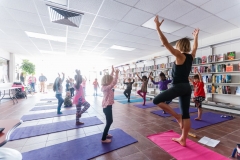 Yoga is taught to the children at Reiche Elementary School on Brackett Street in Portland, Maine.